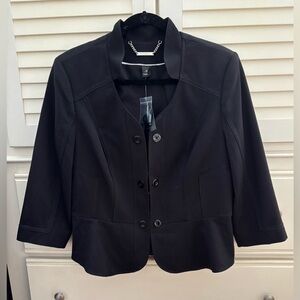 NWT White House Black Market Seasonless Peplum Blazer Size 14